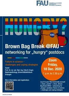 Towards entry "Brown Bag Break@FAU: Failure in science – challenges and coping strategies"